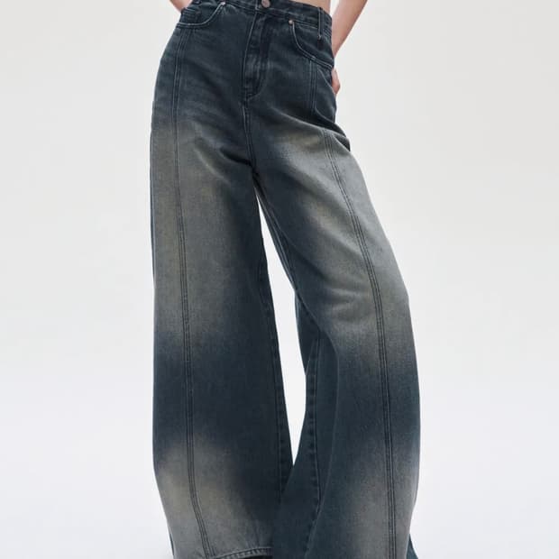 트리밍버드 Incision Denim Pants Dark Blue 