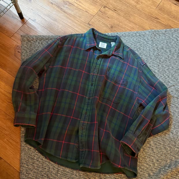 90s 헤비온스 체크 셔츠 L