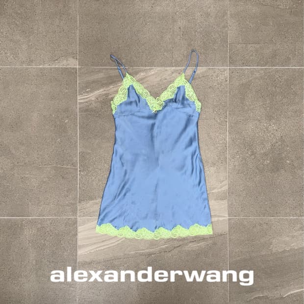 Alexander Wang blue lime lace silk ops
