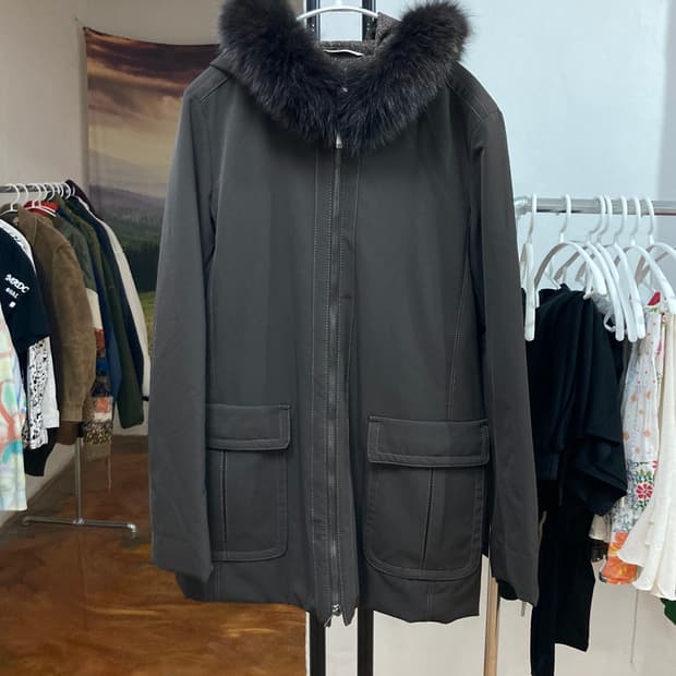 막스마라(Max Mara) 퍼 후드 패딩 코트