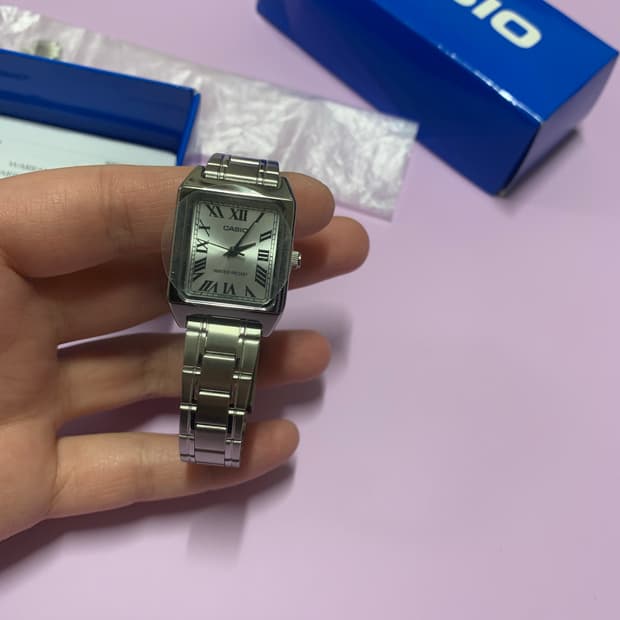 카시오 스퀘어 메탈 시계 