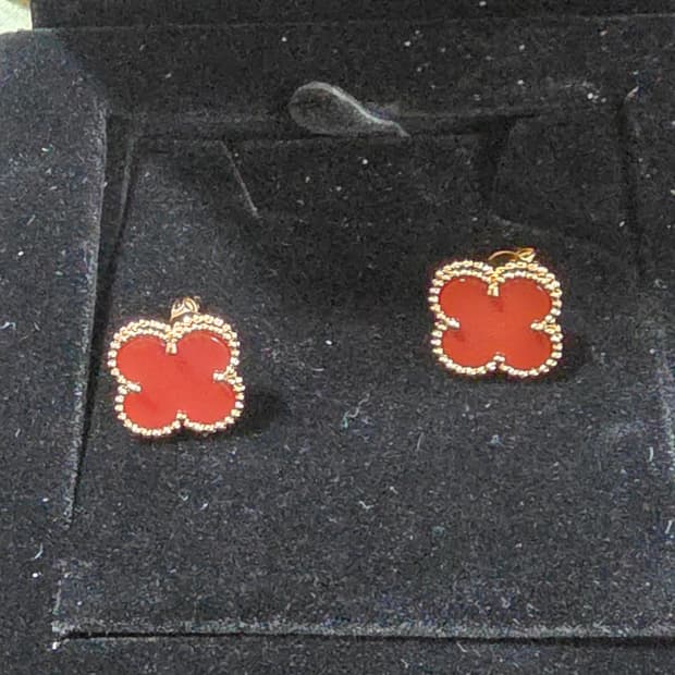 반클리프 빈티지 귀걸이(레드)