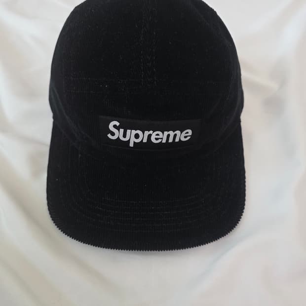슈프림 코듀로이 캠프캡 블랙