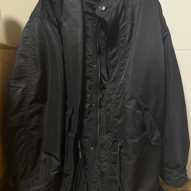 프림즈웍스 nylon m65 fishtail parka black