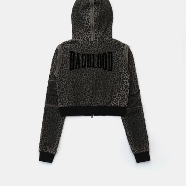 배드블러드 로엣지 후드집업 블랙레오파드