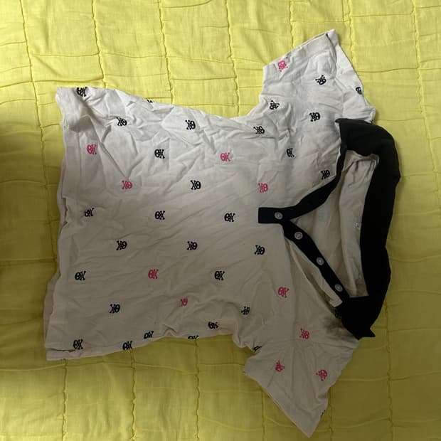 해골 카라 반팔 