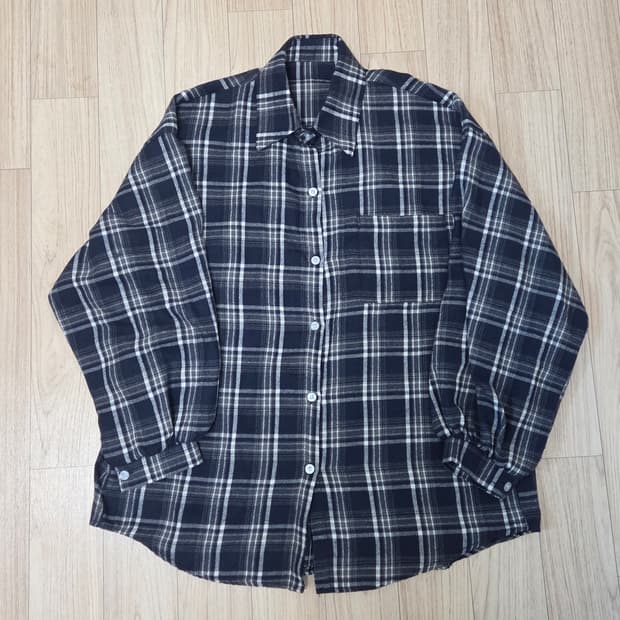 바온 류디 포켓 체크 오버셔츠
