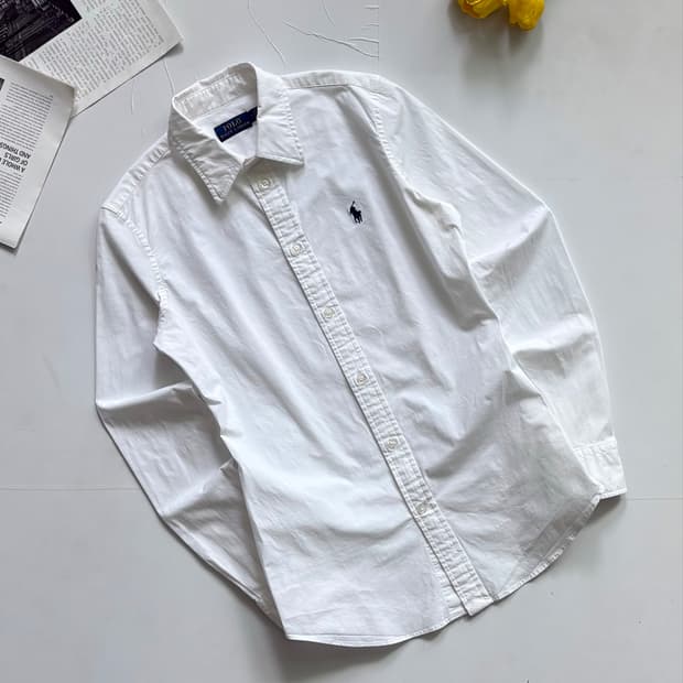 Polo 폴로랄프로렌 여성용 화이트 코튼 셔츠