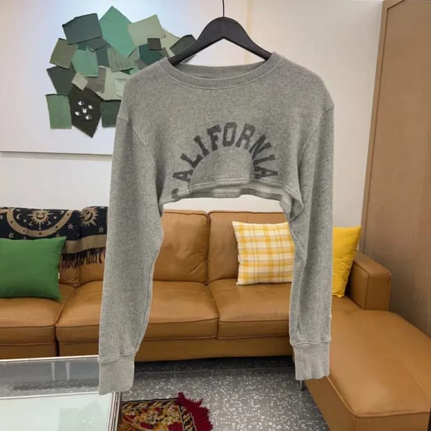챔피온 빈티지 크롭 커스텀 스웻셔츠 볼레로 긴팔티 95 C04706