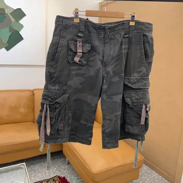 빈티지 밀리터리 카모 카고팬츠 반바지 32인치 C05292