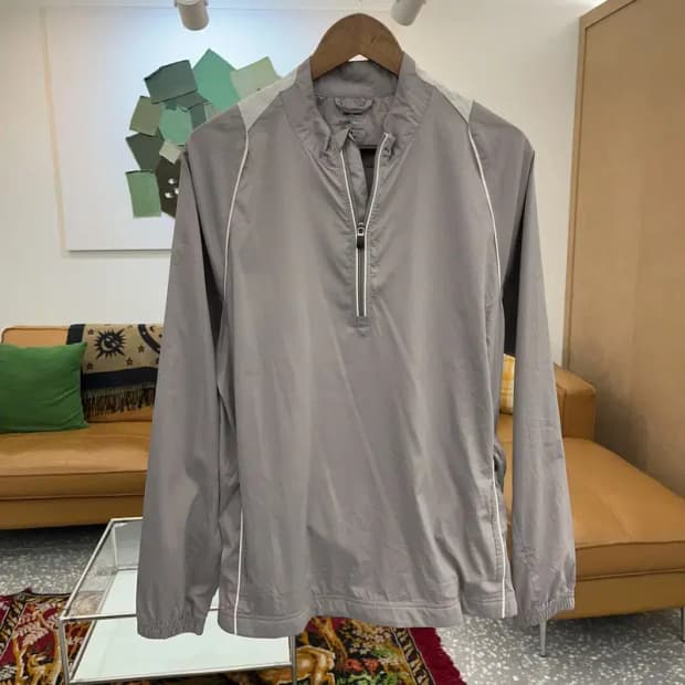 아디다스 골프 오버핏 반집업 긴팔티 105 C05590