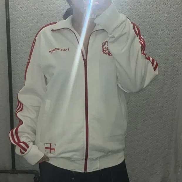 아디다스 구형 런던 화이트 트랙탑 져지 집업 100 C05885