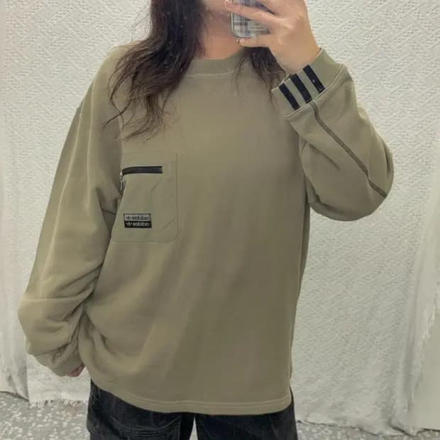 아디다스 포켓 체크니컬 빅사이즈 스웻셔츠 맨투맨 110 C06135