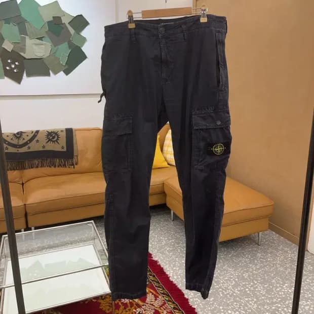 스톤아일랜드 정품 와펜 카고팬츠 면바지 33인치 C06155