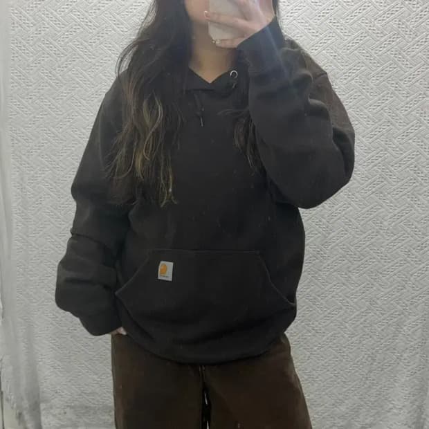 칼하트 써멀 빈티지 오버핏 기모 후드티 100 C06186