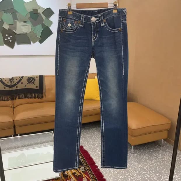 트루릴리젼 빌리슈퍼티 Y2K 스판 데님 청바지 27인치 C06192