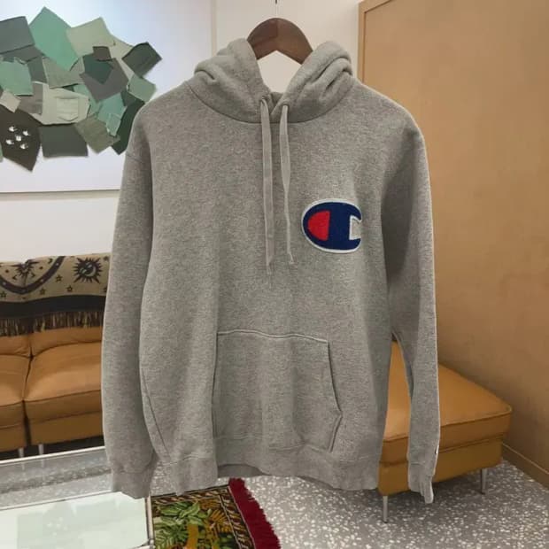 챔피온 어센틱 빅로고 약기모 후드티 100 C06239