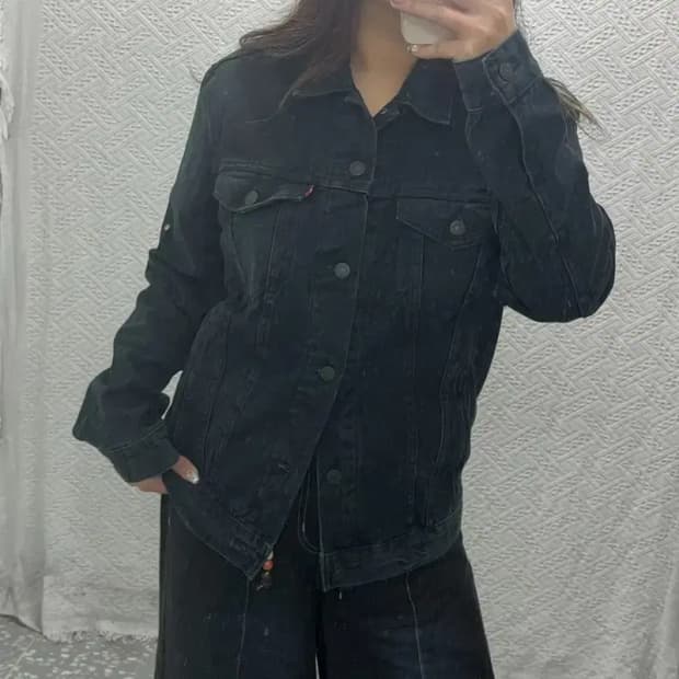 리바이스 레드탭 블랙 트러커 데님 자켓 95 C06264