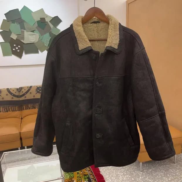 랭글러 빈티지 오버핏 가죽 무스탕 자켓 105 C06313