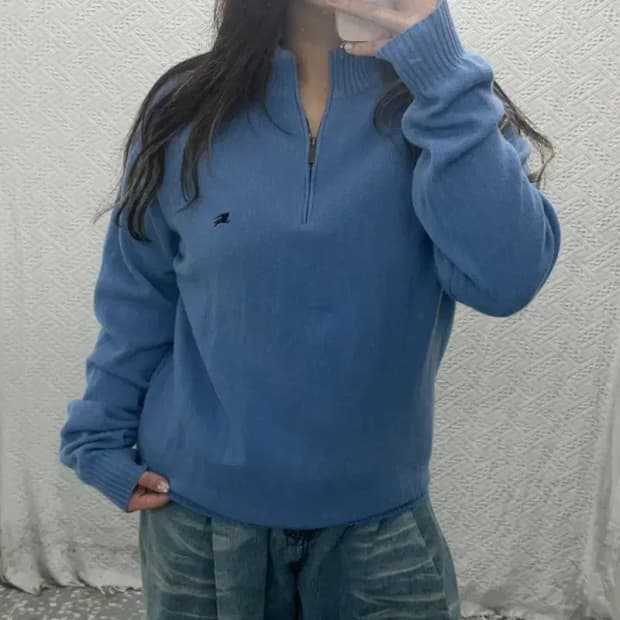 버버리 램스울 오버핏 반집업 니트 스웨터 95 C06360