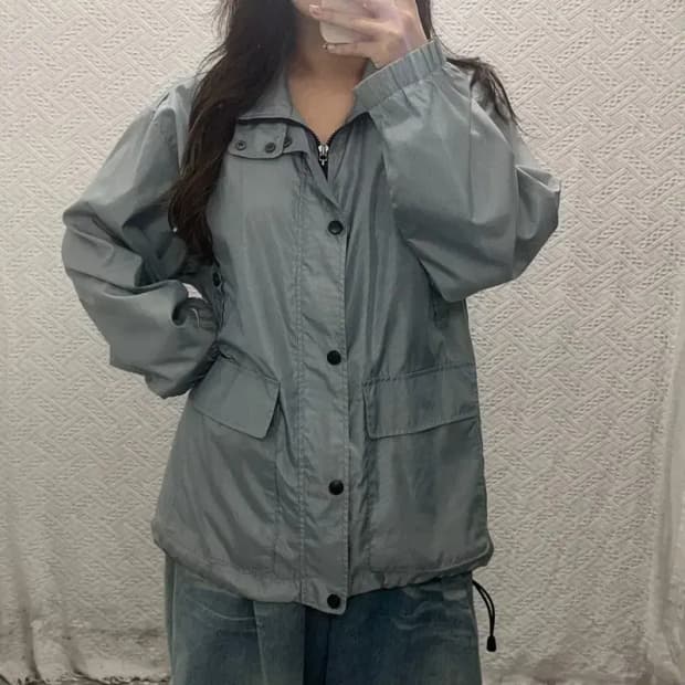 나이키 올드스쿨 실버 오버핏 윈드브레이커 바람막이 105 C06357