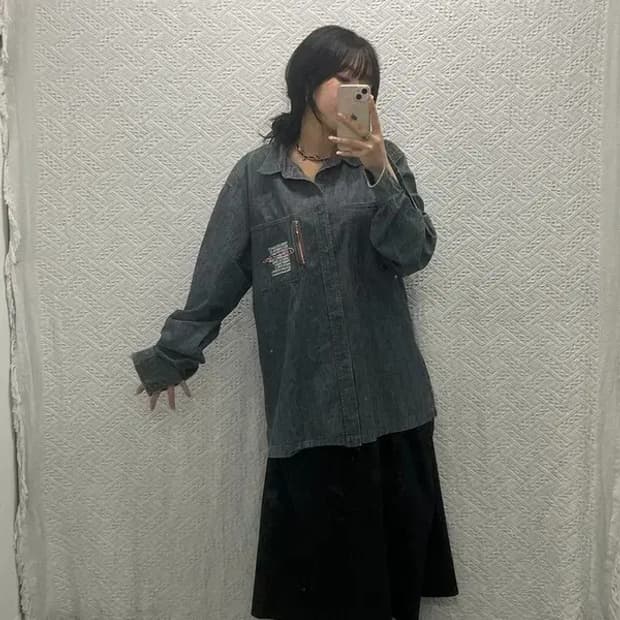 챔피온 어센틱 올드스쿨 데님 청셔츠 105 C06400