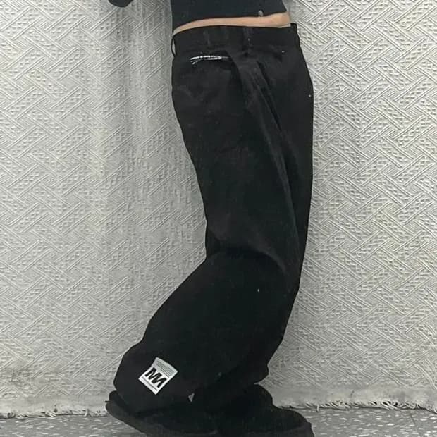 노매뉴얼 핀턱 캐주얼 코튼팬츠 면바지 L C06404