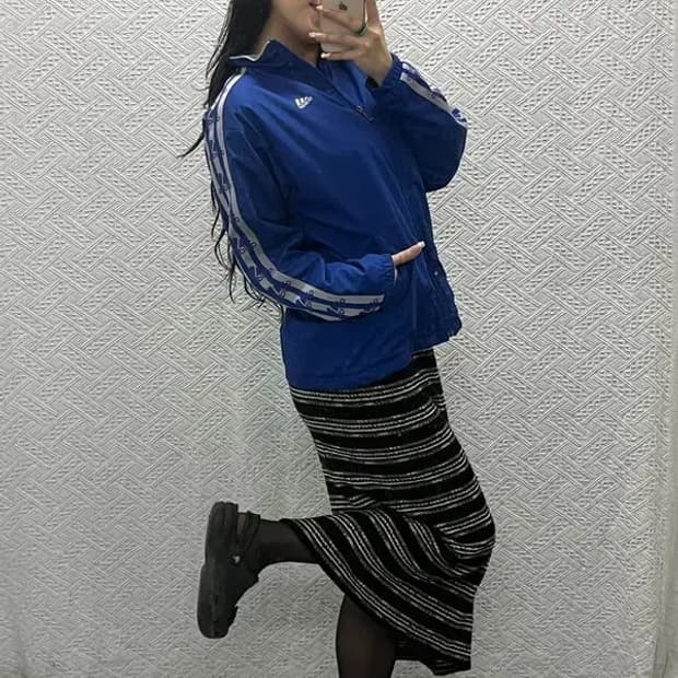 아디다스 사이드로고 윈드러너 바람막이 집업 L C06452