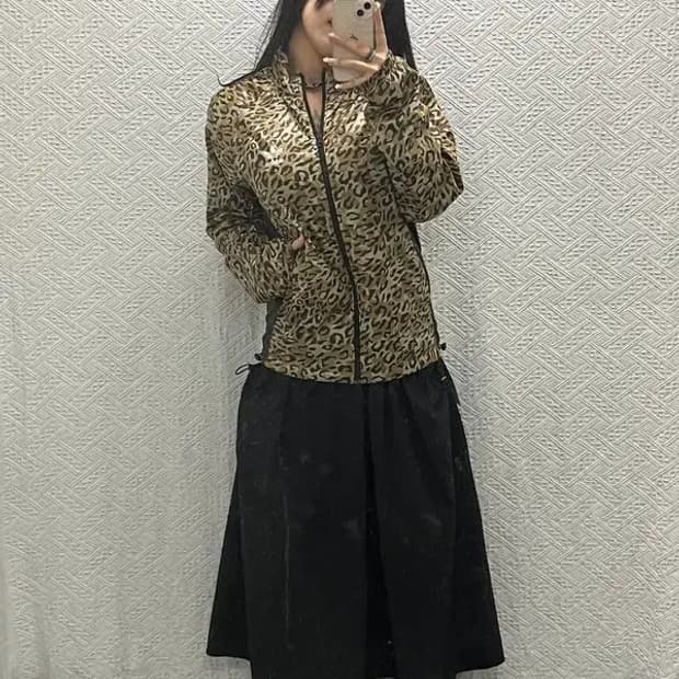 아디다스 레오파드 호피 리버시블 바람막이 집업 95 C06459