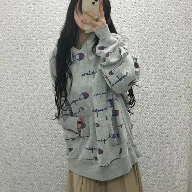 챔피언 올드스쿨 리버스위브 스펠 아웃 기모 후드티 2XL C06570