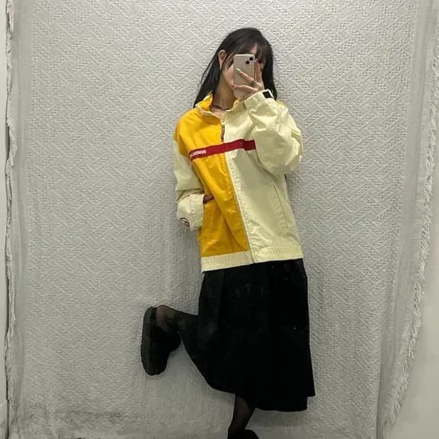 퀵실버 올드스쿨 빈티지 00's 배색 바람막이 집업 M C06561