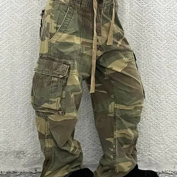 홀리스터 Y2K 카모플라주 와이드 카고팬츠 M C06594