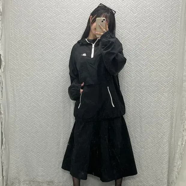 나이키 빈티지 언라인드 오버핏 반집업 바람막이 아노락 XL C06602