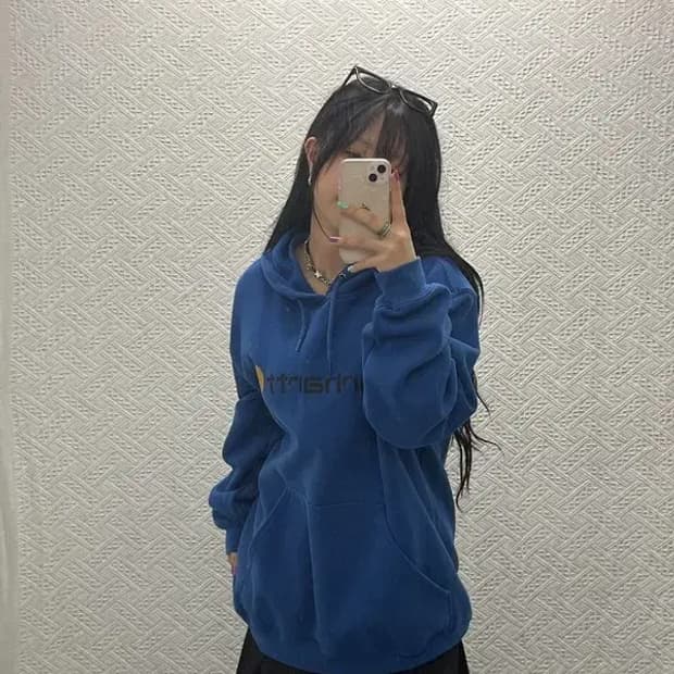 칼하트 스트릿 오버핏 비비드톤 기모 후드티 L C06612