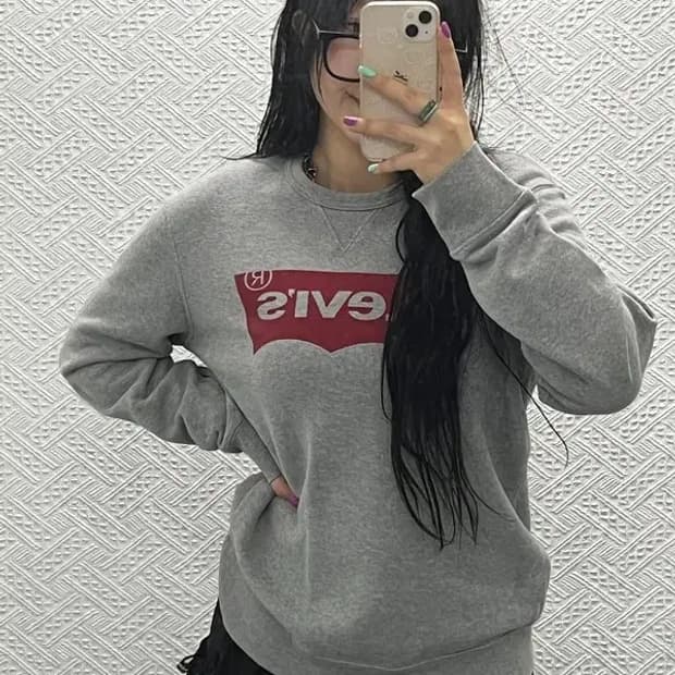 리바이스 캐쥬얼 모던룩 베이직 맨투맨 스웻셔츠 M C06645