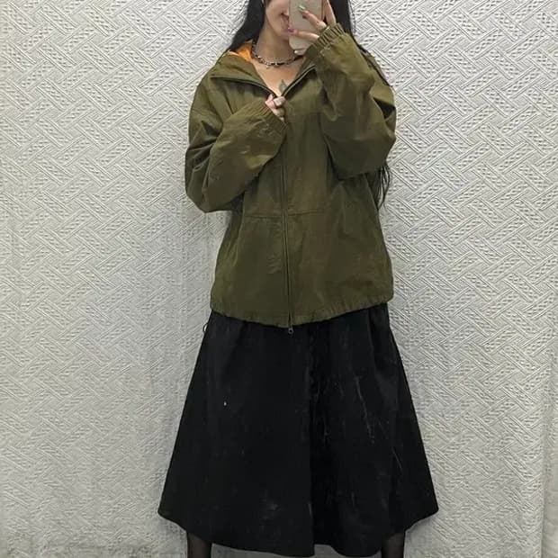 나이키 올드스쿨 고프코어 카키 바람막이 자켓 100 C06658