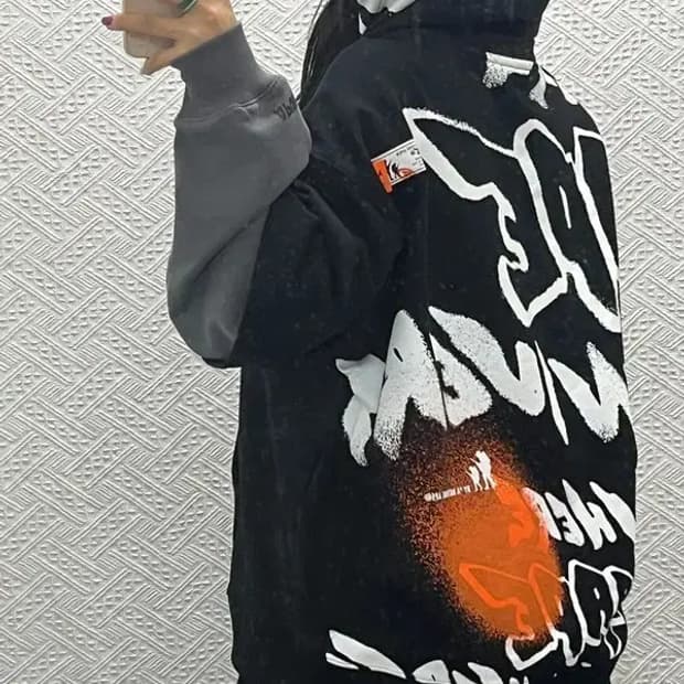 베이프 에이프 심볼리즘 스트릿 힙합 레이어드 후드티 M C06703