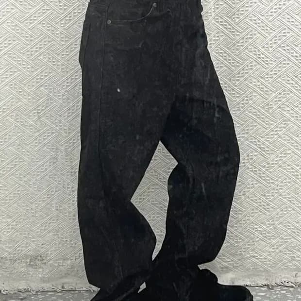 디키즈 베이직 데님 생지 와이드 팬츠 M C06717