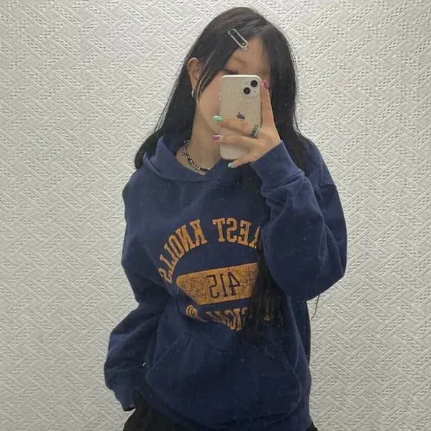 리바이스 올드스쿨 빈티지 레트로 골드탭 프린팅 후드티 M C06745