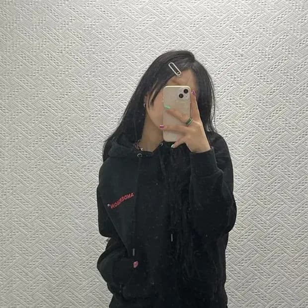 앤더슨벨 캐주얼 오버핏 지퍼 디테일 기모 후드티 S C06730