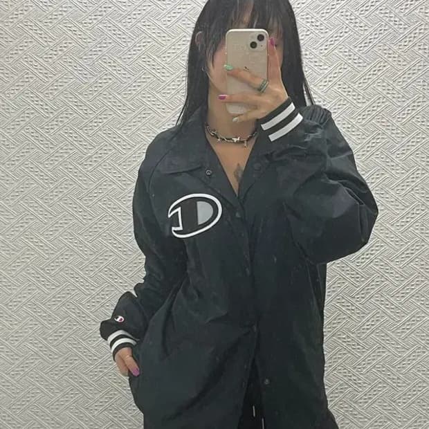 챔피언 올드스쿨 빅로고 바람막이 코치자켓 M C06760