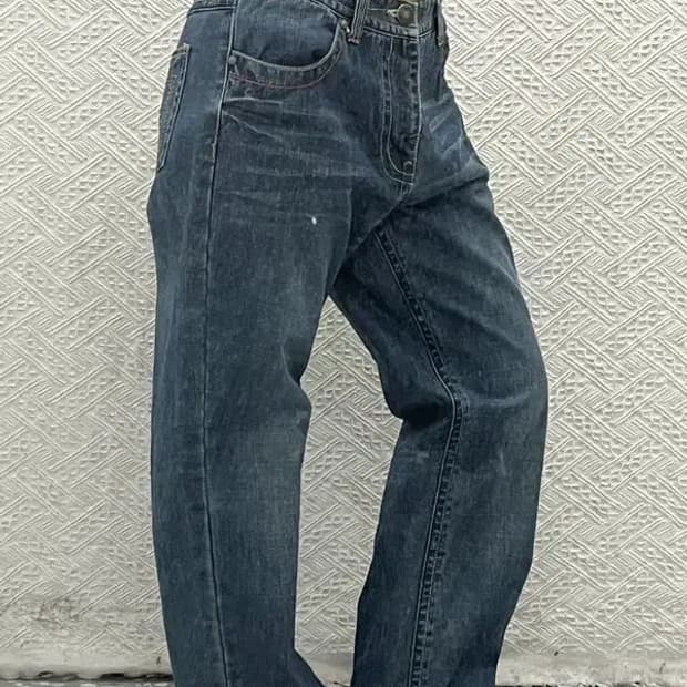 본 더치 그로테스크 자수 패치 데님 팬츠  32인치 C06796