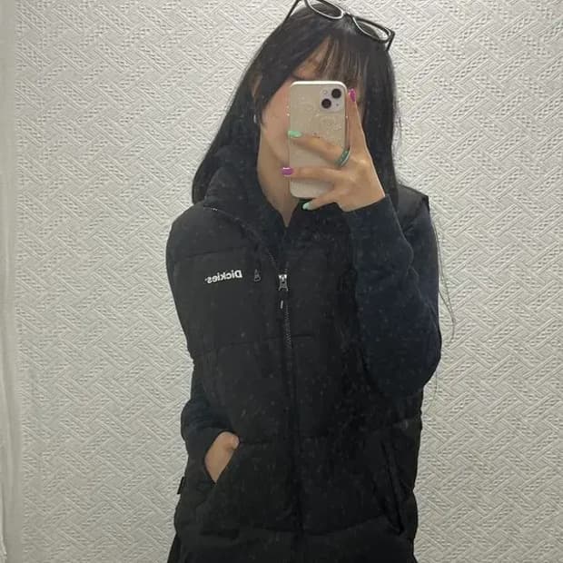 디키즈 베이직 모던 스펠로고 패딩 조끼 M C06818