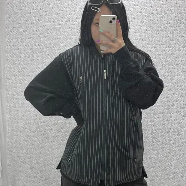 입생로랑 구스다운 리버시블 스트라이프 패딩 조끼 110 C06863