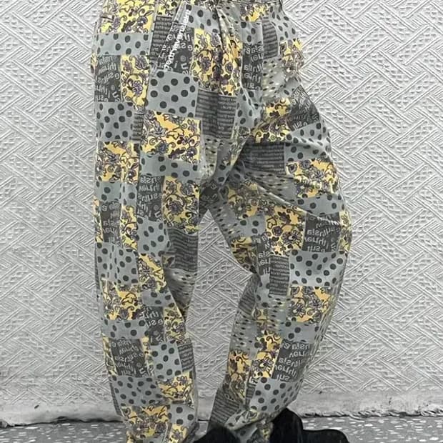 디스이즈네버댓 크레이지 프린팅 패턴 코튼팬츠 M C06875