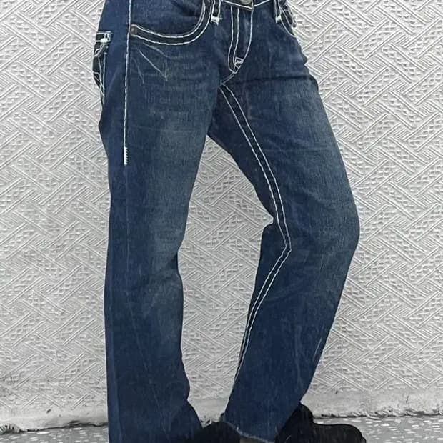 트루릴리전 조이슈퍼티 키치 스티치 포인트 데님팬츠 30인치 C06870