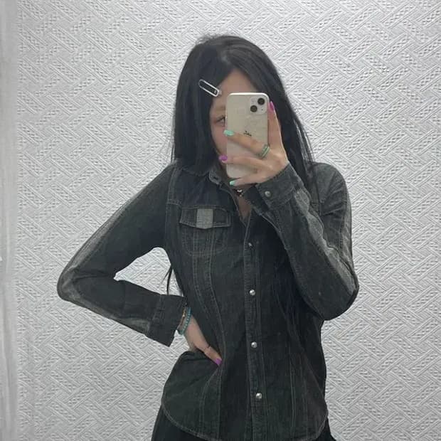 LEE 올드스쿨 트러커 흑청 데님 셔츠 95 C06889