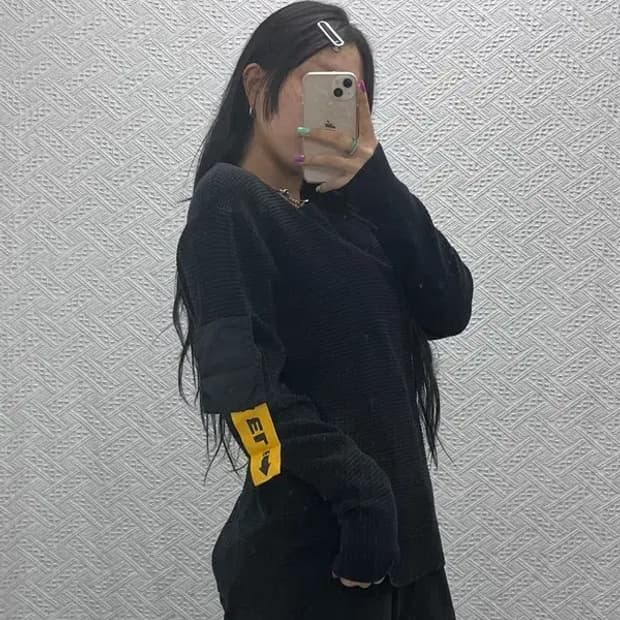 디젤 스트릿 힙합 포켓 스트랩 와플 니트 95 C06893