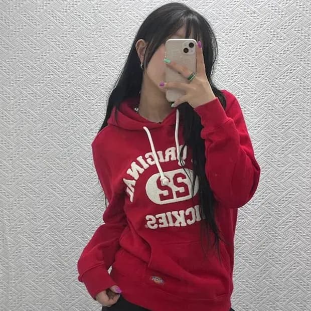 디키즈 00's Y2K 아플리케 로고 후드티 S C06900