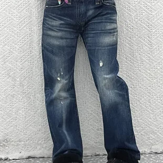 리바이스 523 디스트로이드 페인팅 패치 데님 팬츠 30인치 C06909